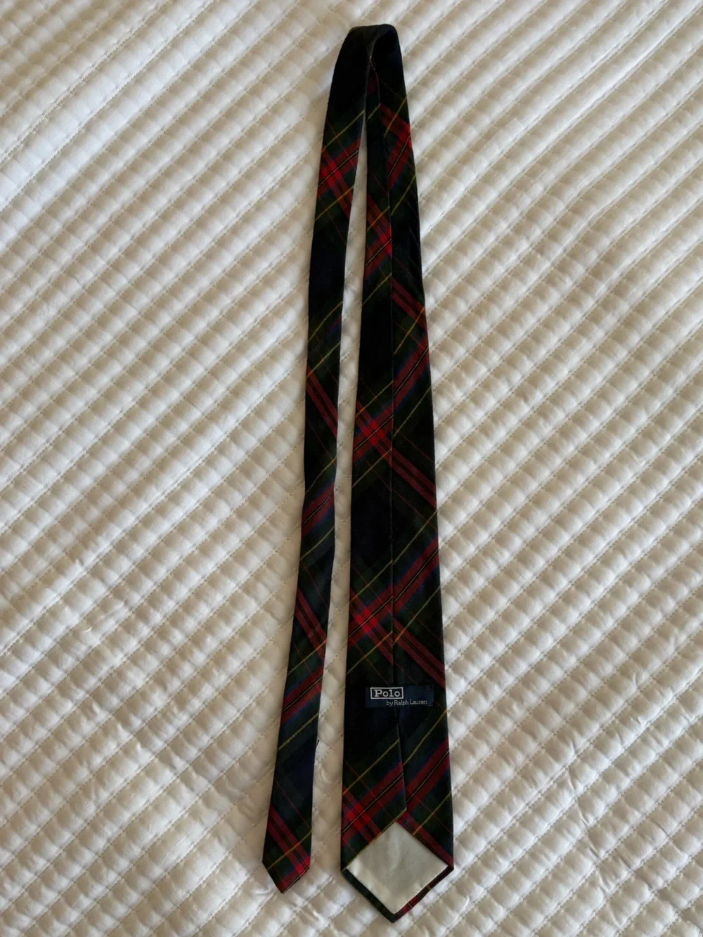 Ralph Lauren VTG Tartan Plaid Tie in Navy, Red & Green